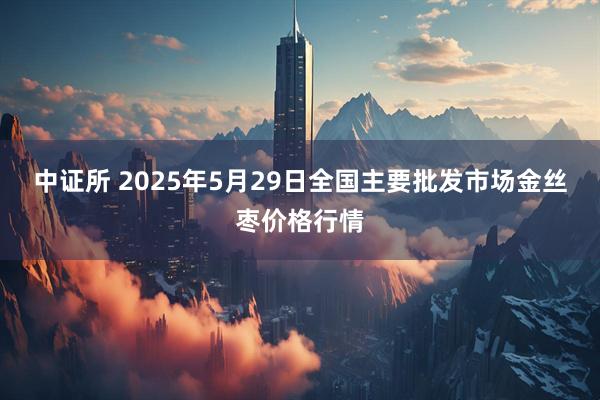 中证所 2025年5月29日全国主要批发市场金丝枣价格行情