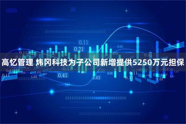 高忆管理 炜冈科技为子公司新增提供5250万元担保