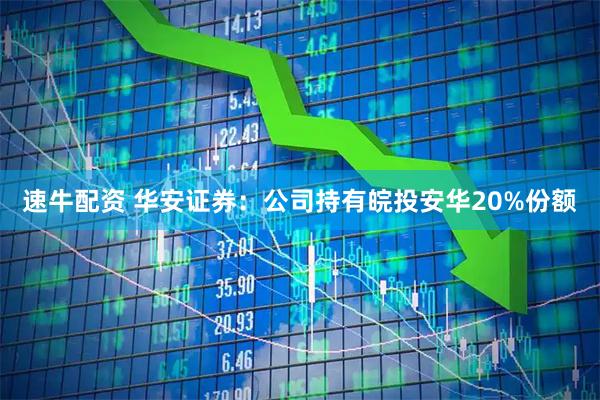 速牛配资 华安证券：公司持有皖投安华20%份额