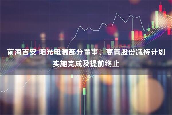 前海吉安 阳光电源部分董事、高管股份减持计划实施完成及提前终止